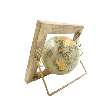 Globus dekoracyjny w drewnianej ramce GLB-40 -GD